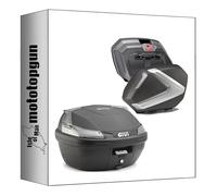 givi baúl b37nt + maletas laterales v37nt blade argento tech 111 lt + soporte compatible con honda cb 500 x 2017 2018 mototopgun b37nt + v37nt + plx1121 + pl1121kit + sr1171 + m5m