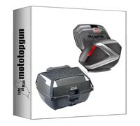 givi baúl b45+ + maletas laterales v37n argento 119 lt + soporte compatible con honda cb 500 x 2019 2020 2021 2022 2023 mototopgun b45+ + v37n + plx1171 + sr1171 + m5m