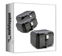 givi baúl dlm46b + maletas laterales dlm30b trekker dolomiti aluminio negro 106 lt + soporte compatible con kawasaki versys 650 2006 2007 2008 2009 mototopgun