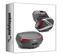 givi baúl e46n2 + maletas laterales v37n riviera argento 120 lt + soporte compatible con honda nc 750 x 2016 2017 2018 2019 2020 mototopgun e46n2 + v37n + plx1146 + 1146fz + m5m