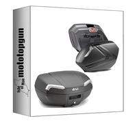 givi baúl e46nt2 + maletas laterales v37nnt riviera carbon look tech 120 lt + soporte compatible con honda nc 750 s 2016 2017 2018 2019 2020 mototopgun e46nt2 + v37nnt + plx1146 + 1146fz + m5m