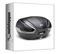 givi baúl monokey carbon look tech 47 lt por portapaquetes original + soporte compatible con yamaha x-max 400 2018 2019 2020 2021 mototopgun v47nnt + sr2150 + m5