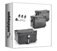 givi baúl obkev58b + maletas laterales obkev48bl + obkev48br trekker outback evo smart aluminio negro 154 lt + soporte compatible con honda cb 500 x 2019 2020 2021 2022 2023 mototopgun