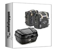 givi baúl trk52b + alforjas laterales grt709b trekker canyon negro 122 lt + soporte compatible con yamaha fz6 600 / fazer 2004 2005 2006 mototopgun trk52b + grt709b + t351 + 351fz + m5
