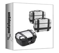 givi baúl trk52n + maletas laterales trk46pack2 trekker 144 lt + soporte compatible con yamaha tracer 900 / gt 2018 2019 2020 mototopgun trk52n + trk46pack2 + plr2139 + sr2139 + m5