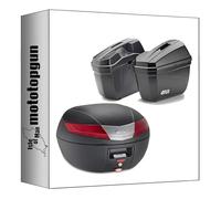 givi baúl v40n + maletas laterales e22n negro 84 lt + soporte compatible con honda x-adv 750 2017 2018 2019 2020 mototopgun v40n + e22n + pl1156 + 1156fz + m5