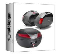 givi baúl v40n + maletas laterales v35n negro 110 lt + soporte compatible con yamaha fz6 600 / fazer 2004 2005 2006 mototopgun v40n + v35n + plx351 + 351fz + m5
