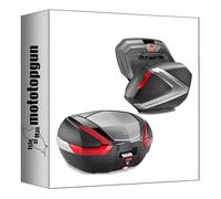 givi baúl v47n + maletas laterales v37n argento 121 lt + soporte compatible con honda nc 700 x 2012 2013 mototopgun v47n + v37n + plx1111 + 1111fz + m5