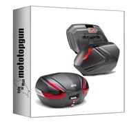 givi baúl v47nn + maletas laterales v37nn carbon look 121 lt + soporte compatible con honda nc 750 x 2016 2017 2018 2019 2020 mototopgun v47nn + v37nn + plx1146 + 1146fz + m5