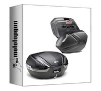 givi baúl v47nnt + maletas laterales v37nnt carbon look tech 121 lt + soporte compatible con triumph tiger sport 660 2022 2023 2024 mototopgun v47nnt + v37nnt + plx6421 + 6421fz + m5