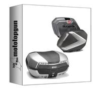 givi baúl v58nt + maletas laterales v37nt maxia 5 argento tech 132 lt + soporte compatible con triumph tiger sport 660 2022 2023 2024 mototopgun v58nt + v37nt + plx6421 + 6421fz + m5
