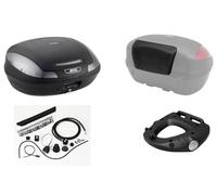 GIVI Bauletto Baúl E470 NT Monolock Negro + Placa + Respaldo + Set Luces Stop
