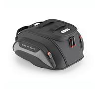 GIVI Bolsa para depósito de moto EASY01 Tanklock 6L con cubierta impermeable, sistema M.O.L.L.E. y cable puerto, color negro