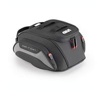 GIVI Bolsa para depósito de moto EASY01 Tanklock 6L con cubierta impermeable, sistema M.O.L.L.E. y cable puerto, color negro