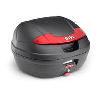 GIVI E340 Vision Monolock Caja superior con placa, negro/rojo, Talla 34 litros