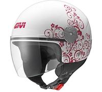 GIVI H107FANPK58 Hps 10.7 Mini Jet Casco, Fucsia Gráfica de Flores, Talla 58/M