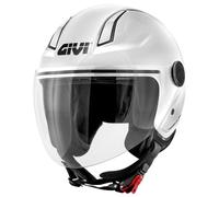 GIVI H117BB910 Casco Demi Jet 11.7 para moto Urban, blanco brillante, interiores extraíbles, homologación ECE 22.06, talla