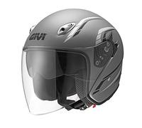 GIVI H206FG76856 Hps 20.6 Jet Casco, Fibra Óptica-J2 Plus, Titanium Decor, Talla 56/S