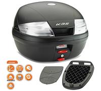 GIVI K35NT Monolock Baúl, 35 litros de Volumen, con Reflectores Transparentes, 3 Kg de Carga, Negro, U