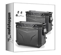 givi maletas laterales obkev44bl + obkev44br monokey cam-side trekker outback evo smart aluminio negro + cerradura 88 lt + soporte compatible con triumph tiger 800 / xc/xr 2017 mototopgun