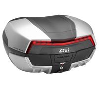 Givi TOPCASE MAXIA 5 MONOKEY, 58L, COLOR ALU. MONOKEY, 58L, ALU/ROJ plata