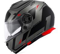 Givi X.21 Evo Number, casco abatible M (58) male Mate Gris Oscuro/Negro/Rojo