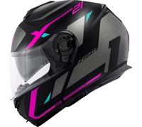 Givi X.21 Evo Number, casco abatible M (58) male Mate Negro/Gris/Fucsia