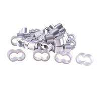 GIVIHGETI 70 manguitos de compresión de 6 mm, terminales de presión dobles, manguitos de sujeción, abrazaderas de alambre, abrazadera de cuerda de 6 mm, pinzas de aluminio para cuerda expansora,