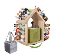 Givilio SpinLodge - Estantería de madera para toniebox 1 y 2, soporte magnético de pared con base giratoria de 360°, espacio para 30-50 figuras, espacio de almacenamiento creativo en forma de casa