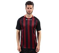 givova Camisa de Trazo Camiseta, Negro/Rojo, L Unisex Adulto