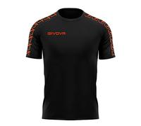 Givova BA02-1028-XL T-Shirt Poly Band Nero/Arancio Fluo TG. XL, Unisex-Adult, Multicolor