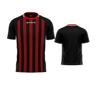 givova Camisa de Trazo Camiseta, Negro/Rojo, 2XS Unisex Adulto