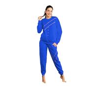 GIVOVA Chándal completo de mujer de poliéster, conjunto Homewear largo, G24F Bluette-No Zip, M