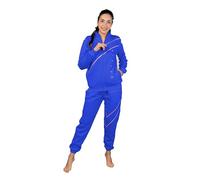 GIVOVA Chándal completo de mujer de poliéster, conjunto Homewear largo, G25F Bluette-No Zip, M