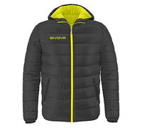 Givova, chaqueta olanda, gris oscuro /amarillo fluo, 4XL