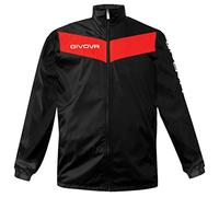 givova RJ005 Chubasquero, Hombre, Negro/Rojo, S