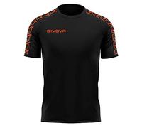 Givova T-Shirt Poly Band Nero/Arancio Fluo TG. S