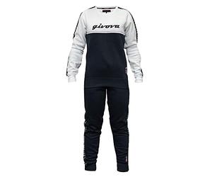 GIVOVA Tuta 100 G/Collo Con Banda In Felpa, Conjunto deportivo Unisexo, Blanc/bleu,