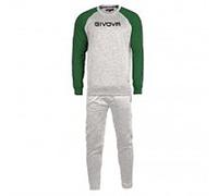 Givova Tuta Italia 103 in Felpa con CAPP. E Banda Adaptar, Hellmelange Grau/Grün, XS para Hombre