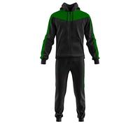 GIVOVA Tuta Roma con Cappuccio Polarfleece Chándal, Noir/Vert (Black/Green), 2XL Unisexo