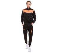 givova - Tuta Visa Fluo, Conjunto Deportivo para Hombre, Negro/Naranja Neón, S