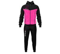 Givova Tuta Visa Melange con Cappuccio POLARFLEECE Rosa Fluo/Nero TG. 2XL