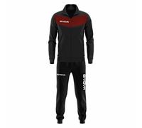 Givova Visa - Chándal confeccionado en tela de triacetato, negro y granate, talla 4XL