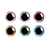 GIWFBQTR 120 Piezas de 18 mm 3D Glitter Ojos de Seguridad de PláStico Redondos para Manualidades, Ojos de MuñEca de Ganchillo con Arandelas, Ojos de Animales de Peluche para Bricolaje