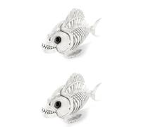 GIWFBQTR 2X Modelo de DecoracióN de Halloween de Esqueleto, Adornos ArtíSticos de Hueso, Calavera, Carpa, Animal de PláStico