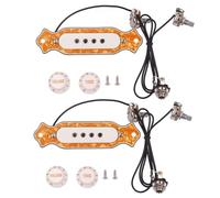 GIWFBQTR 2X Registro Precableada para Caja de Cigarros de 4 Cuerdas Registro de Guitarra Registro de Humbucker con Perilla de Control de Tono de Volumen Amarillo