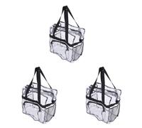 GIWFBQTR 3X Bolso Transparente Bolso Transparente de Seguridad y Viaje de Estadio, Ver A Través de la Bolsa de Mano para el Trabajo, Juegos Deportivos y Conciertos