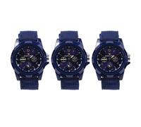 GIWFBQTR 3X Estilo del Deporte Banda de Lona Reloj de Pulsera de Cuarzo Azul Oscuro