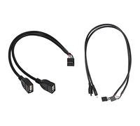 Giwnhvx 1 cable divisor en Y de placa base USB 2.0 de 30 cm y 10 pines y 2 cables extensores de placa base de 50 cm de 5 pines