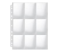 Giwnhvx 100 Fundas para Carpetas de Tarjetas de Doble Cara con 9 Bolsillos, Capacidad para 1800 Tarjetas, Fundas para Carpetas de Tarjetas Coleccionables para Carpetas de 3 Anillos